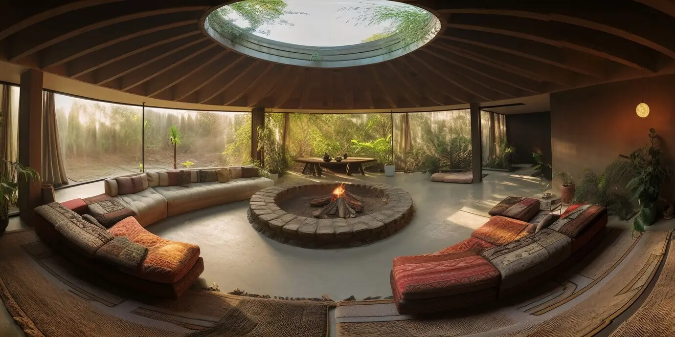 Aufnahme für eine Panoramakomposition des Wohnzimmers